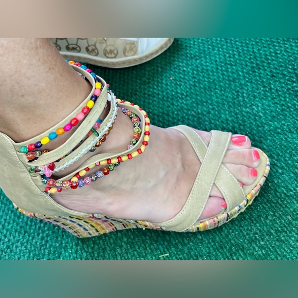 Sold…Get More Beauty Wedge Beaded Wedge Heels - Picture 13 of 13